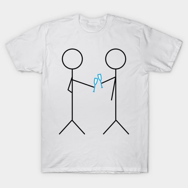 Stick figures with wine glasses T-Shirt by sigdesign